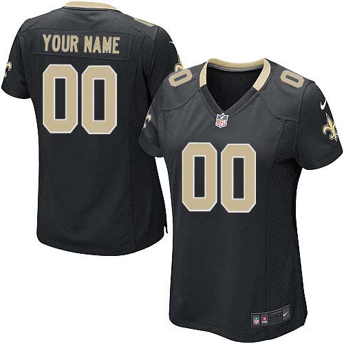 Nike New Orleans Saints Customized Black Stitched Women's NFL Jersey